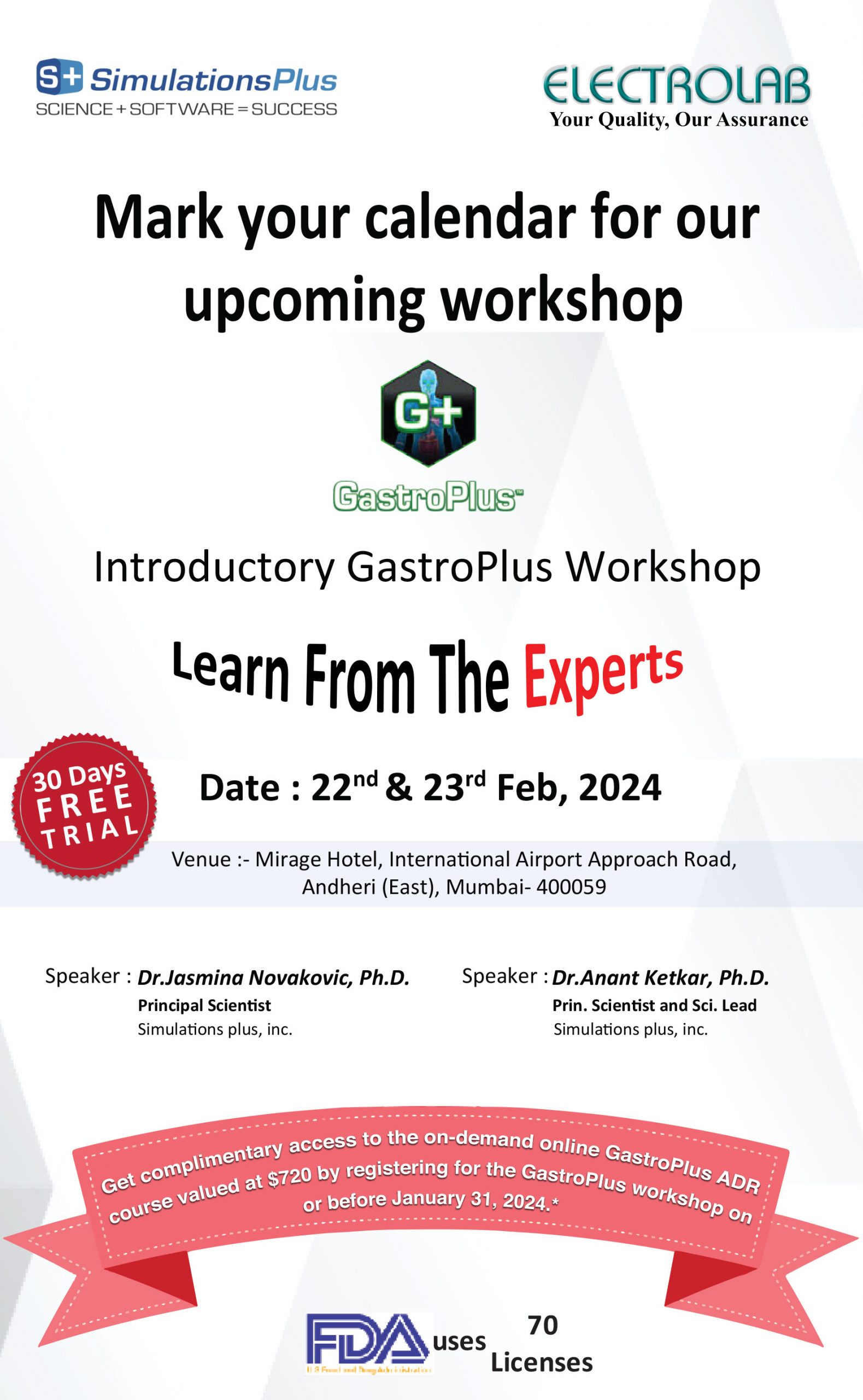 Introductory GastroPlus Workshop 2024